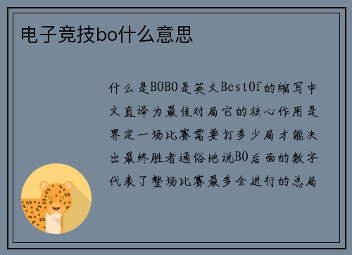 电子竞技bo什么意思